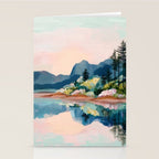 Pastel Lake Reflections Stationery Card Gallery Image 2