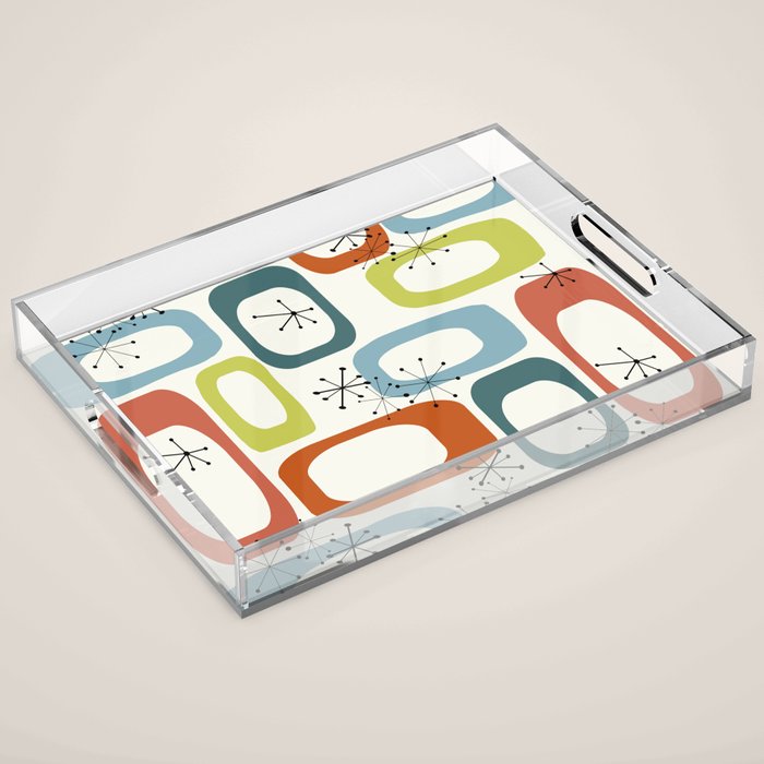 Mid Century Modern Shapes 1950s colors  Acrylic Tray Gallery Image 1