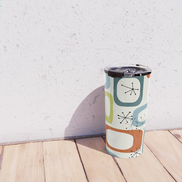 Mid Century Modern Shapes 1950s colors  Travel Mug Gallery Image 4