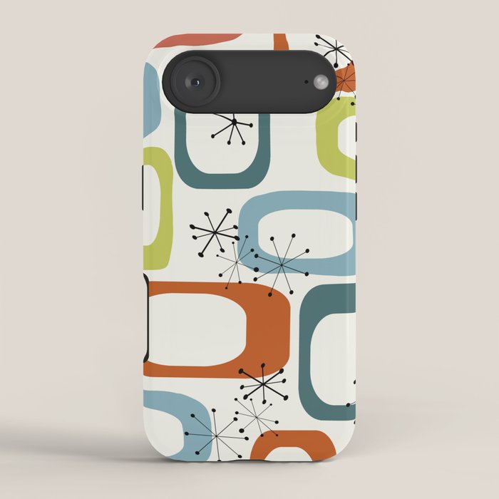 Mid Century Modern Shapes 1950s colors  iPhone Case Gallery Image 2