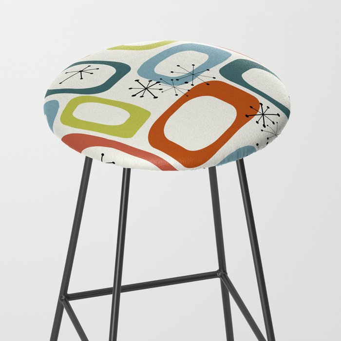 Mid Century Modern Shapes 1950s colors  Stool Gallery Image 2