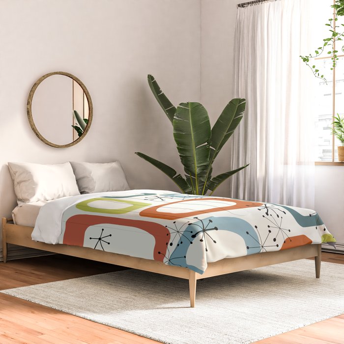Mid Century Modern Shapes 1950s colors  Comforter Gallery Image 2