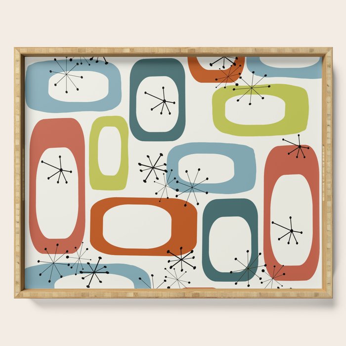 Mid Century Modern Shapes 1950s colors  Serving Tray Gallery Image 1