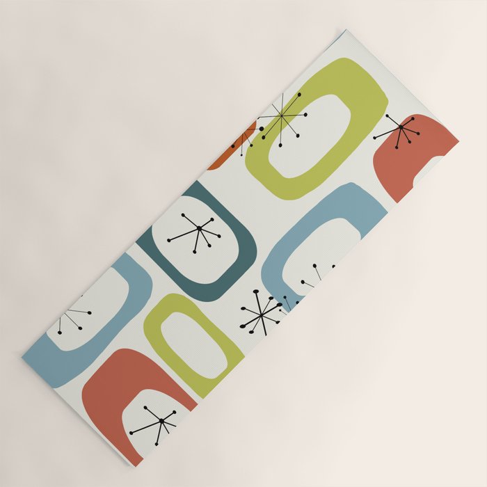 Mid Century Modern Shapes 1950s colors  Yoga Mat Gallery Image 1