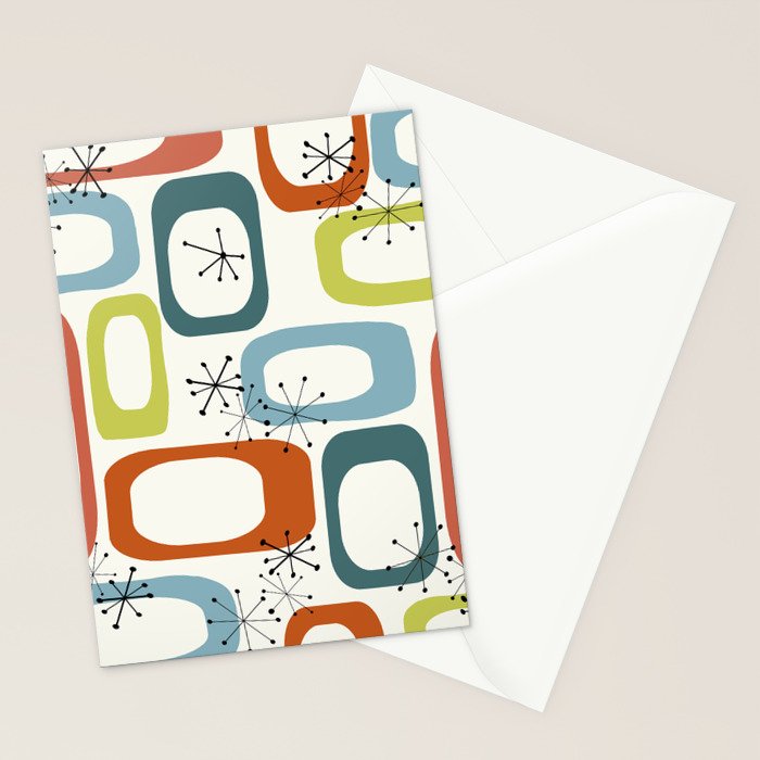 Mid Century Modern Shapes 1950s colors  Stationery Card Gallery Image 2