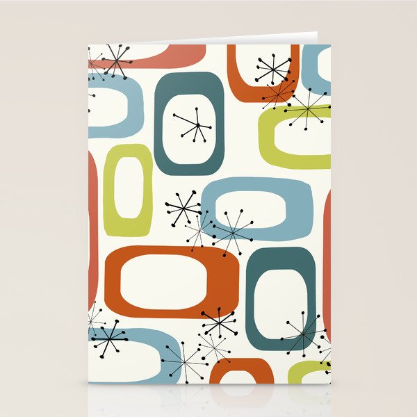 Mid Century Modern Shapes 1950s colors  Stationery Card Gallery Image 2