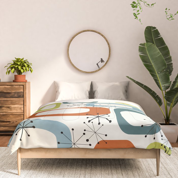Mid Century Modern Shapes 1950s colors  Comforter Gallery Image 3