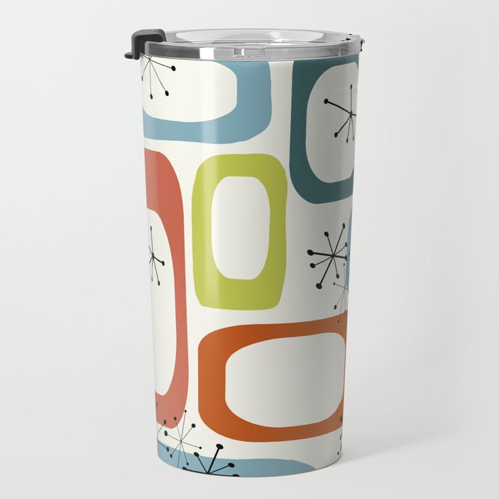Mid Century Modern Shapes 1950s colors  Travel Mug Gallery Image 3