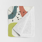 Mid Century Modern Shapes 1950s colors  Throw Blanket Gallery Image 3