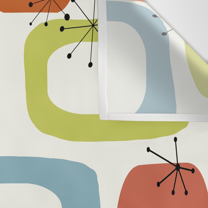 Mid Century Modern Shapes 1950s colors  Wall Tapestry Gallery Image 3