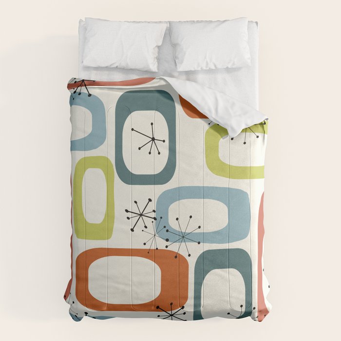 Mid Century Modern Shapes 1950s colors  Comforter Gallery Image 6
