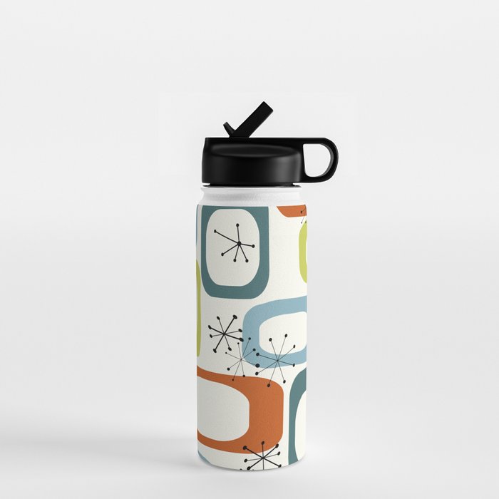 Mid Century Modern Shapes 1950s colors  Water Bottle Gallery Image 1