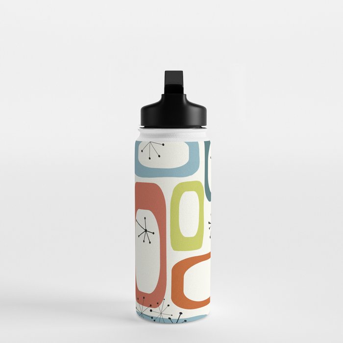 Mid Century Modern Shapes 1950s colors  Water Bottle Gallery Image 3