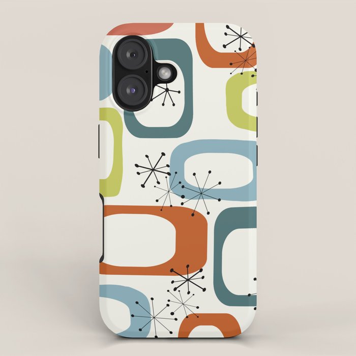 Mid Century Modern Shapes 1950s colors  iPhone Case Gallery Image 1