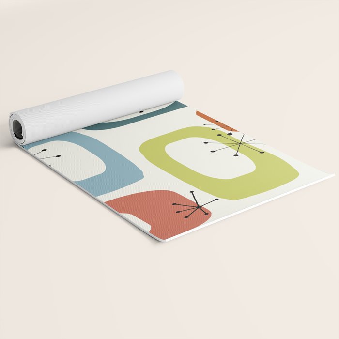 Mid Century Modern Shapes 1950s colors  Yoga Mat Gallery Image 2
