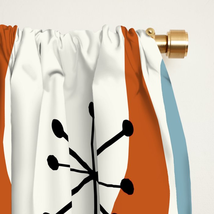 Mid Century Modern Shapes 1950s colors  Window Curtain Gallery Image 2