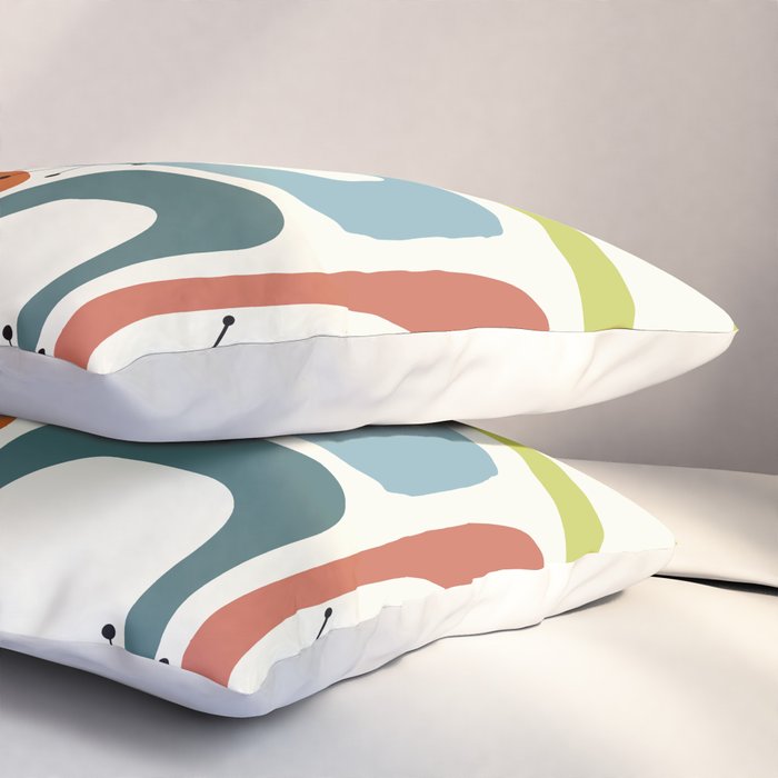 Mid Century Modern Shapes 1950s colors  Pillow Sham Gallery Image 3