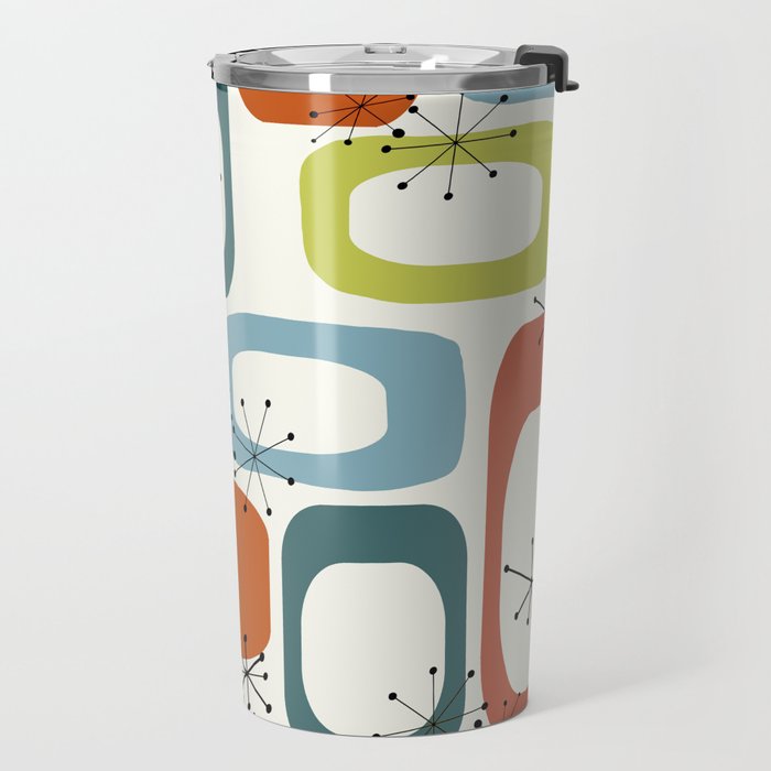 Mid Century Modern Shapes 1950s colors  Travel Mug Gallery Image 2