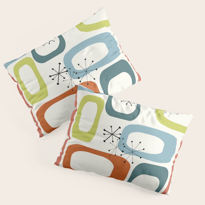 Mid Century Modern Shapes 1950s colors  Pillow Sham Gallery Image 3