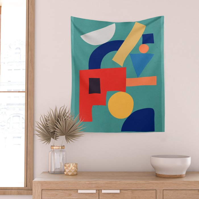 Abstract Shapes Modern Art 6 Wall Tapestry Gallery Image 2