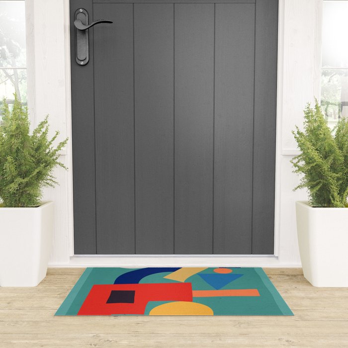 Abstract Shapes Modern Art 6 Welcome Mat Gallery Image 3