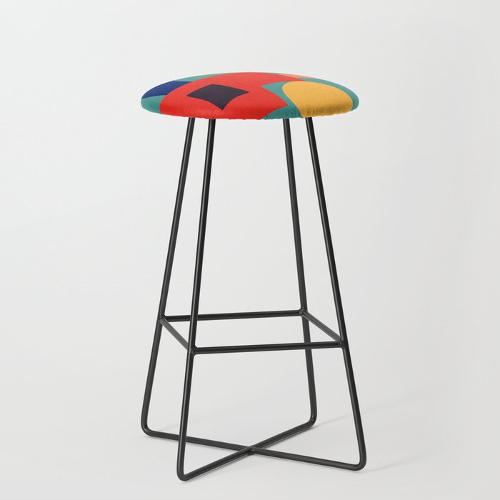 Abstract Shapes Modern Art 6 Stool Gallery Image 1