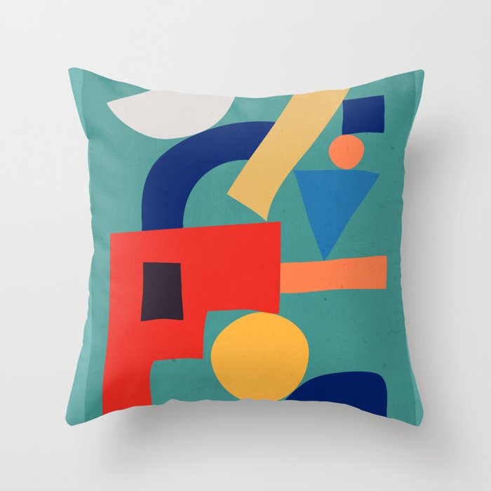 Abstract Shapes Modern Art 6 Throw Pillow Gallery Image 1