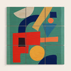 Abstract Shapes Modern Art 6 Wood Wall Art Gallery Image 1