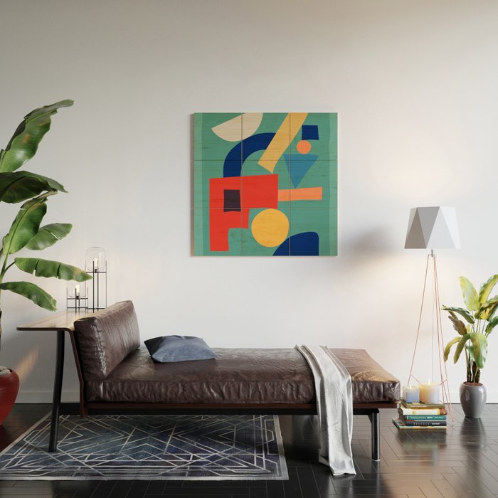 Abstract Shapes Modern Art 6 Wood Wall Art Gallery Image 2