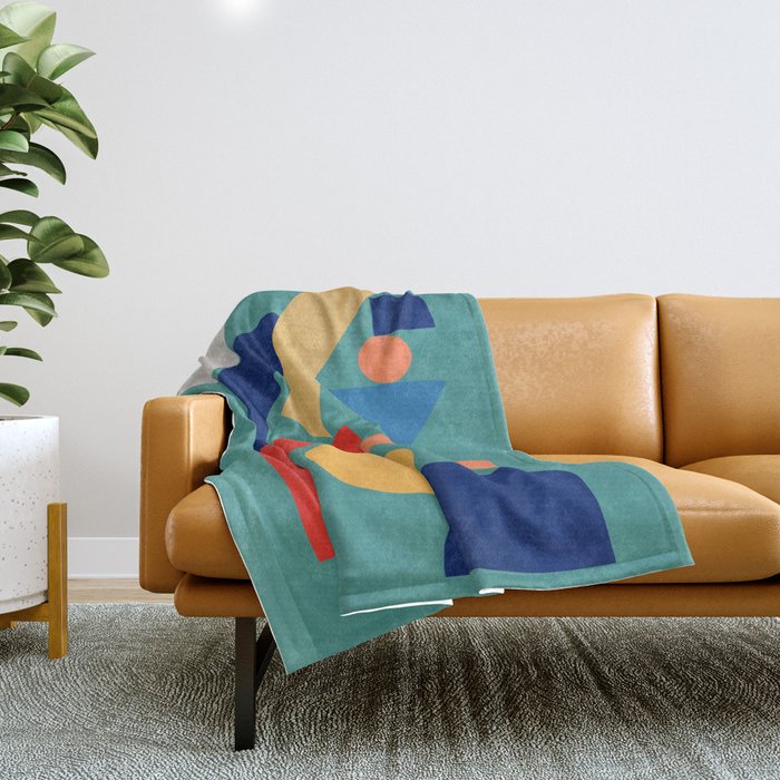 Abstract Shapes Modern Art 6 Throw Blanket Gallery Image 1