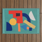Abstract Shapes Modern Art 6 Outdoor Rug Gallery Image 1