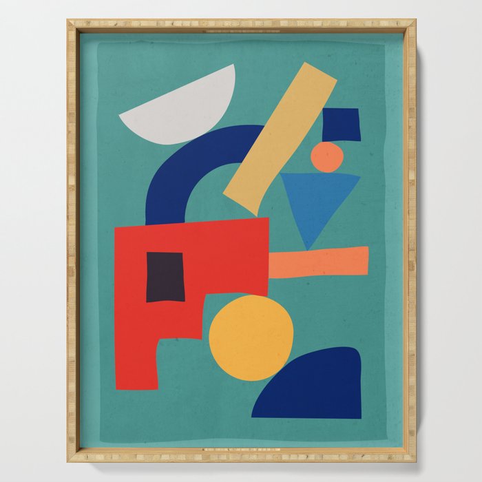 Abstract Shapes Modern Art 6 Serving Tray Gallery Image 1