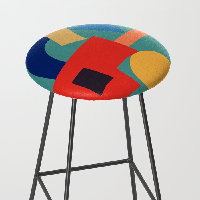 Abstract Shapes Modern Art 6 Stool Gallery Image 2