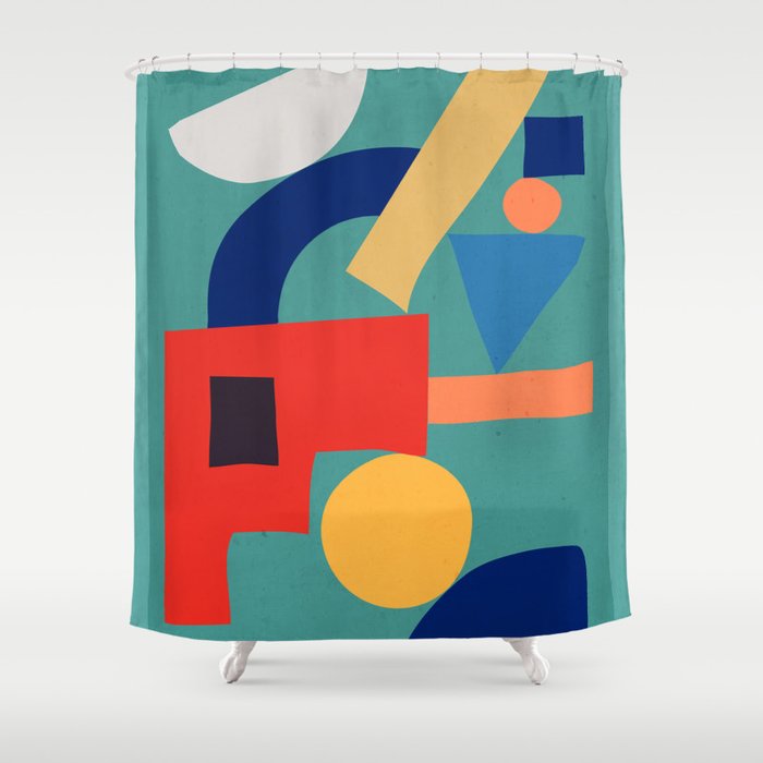 Abstract Shapes Modern Art 6 Shower Curtain Gallery Image 1