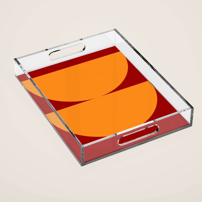 Burnt Umber - Abstract Autumn Sunset Acrylic Tray Gallery Image 1