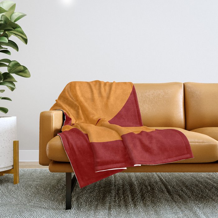 Burnt Umber - Abstract Autumn Sunset Throw Blanket Gallery Image 1