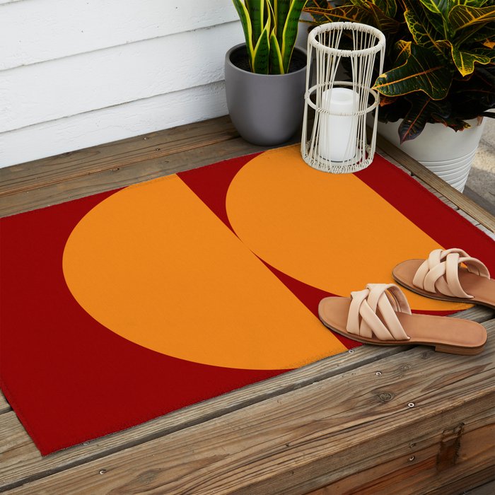 Burnt Umber - Abstract Autumn Sunset Outdoor Rug Gallery Image 2