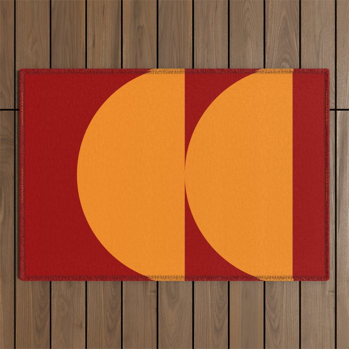 Burnt Umber - Abstract Autumn Sunset Outdoor Rug Gallery Image 1