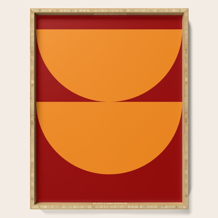 Burnt Umber - Abstract Autumn Sunset Serving Tray Gallery Image 1
