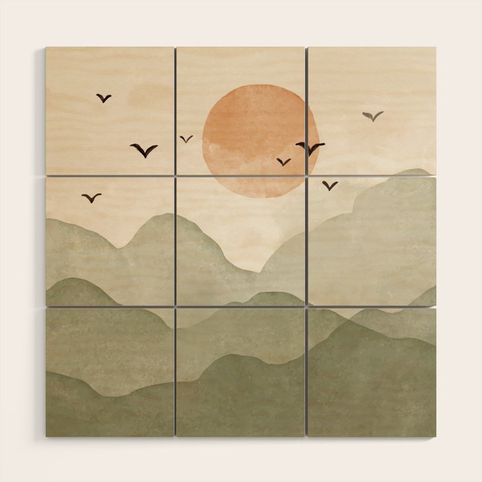 Sunset Migration Wood Wall Art Gallery Image 1