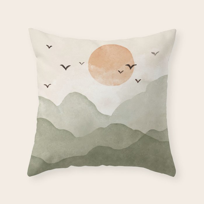 Sunset Migration Throw Pillow Gallery Image 1