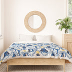 Feel the Cosmic Yoga blue Duvet Cover Gallery Image 3