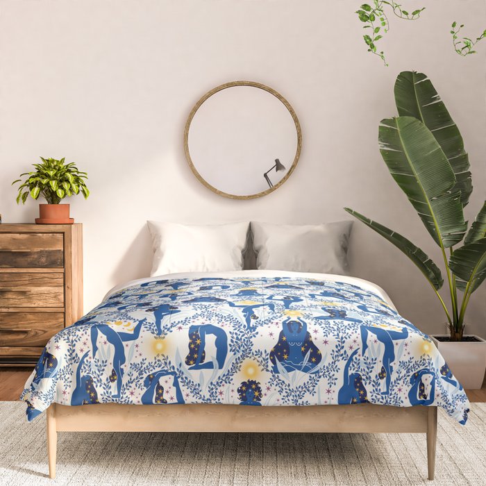 Feel the Cosmic Yoga blue Comforter Gallery Image 3