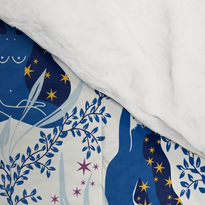 Feel the Cosmic Yoga blue Comforter Gallery Image 4