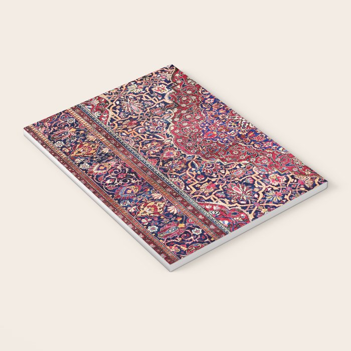 Kashan Central Persian Silk Rug Print Notebook Gallery Image 3