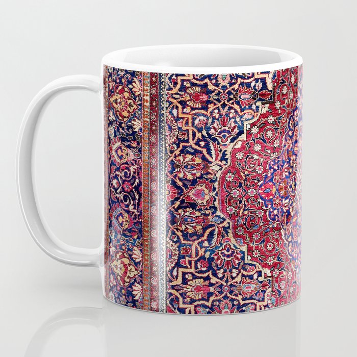 Kashan Central Persian Silk Rug Print Coffee Mug Gallery Image 3