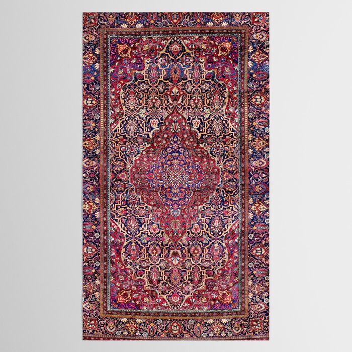 Kashan Central Persian Silk Rug Print Tablecloth Gallery Image 2