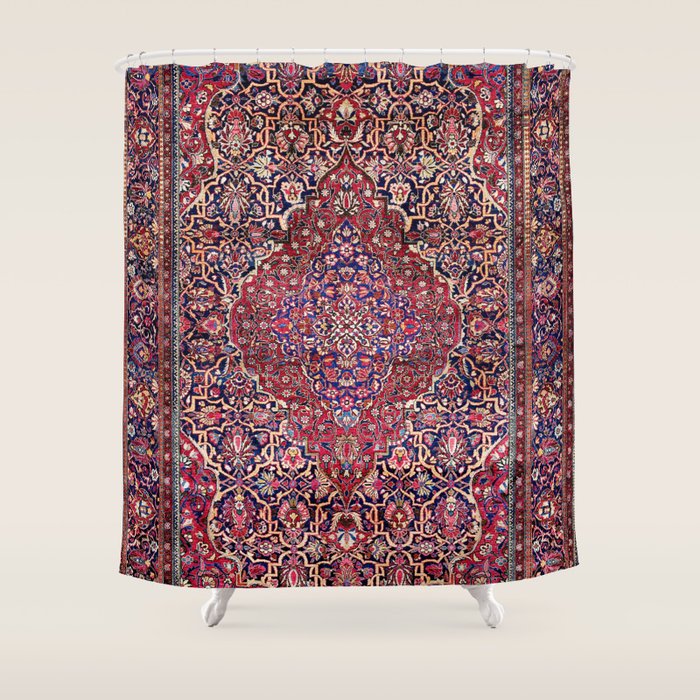 Kashan Central Persian Silk Rug Print Shower Curtain Gallery Image 1