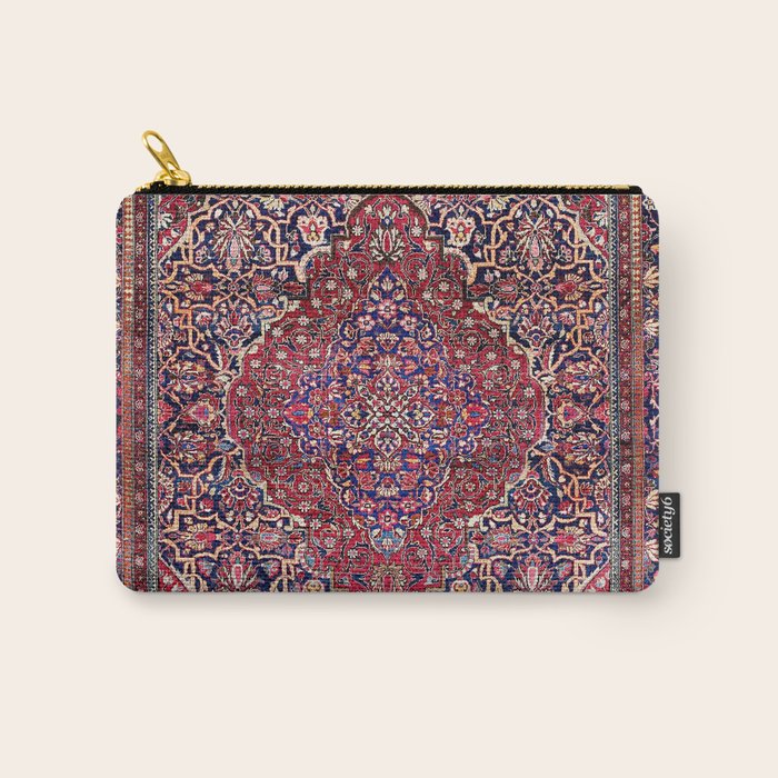 Kashan Central Persian Silk Rug Print Carry All Pouch Gallery Image 1