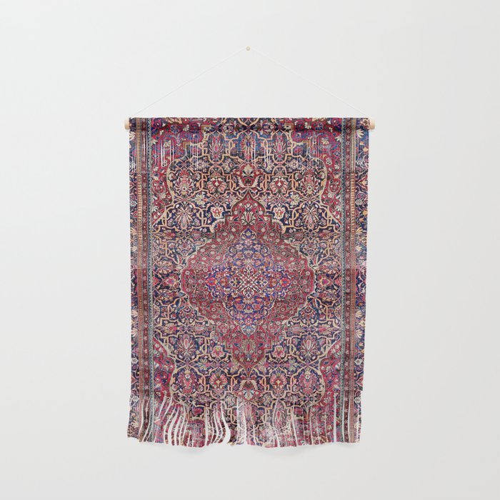 Kashan Central Persian Silk Rug Print Wall Hanging Gallery Image 1